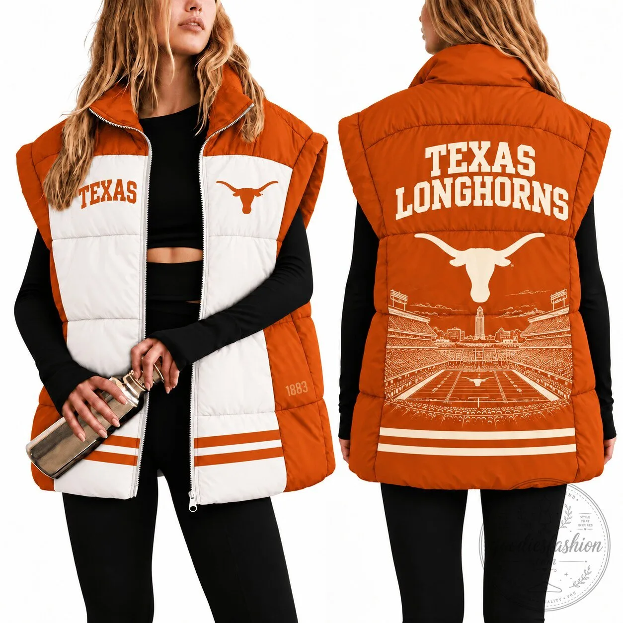 Texas Longhorns Women's Puffer Vest with Stadium Design
