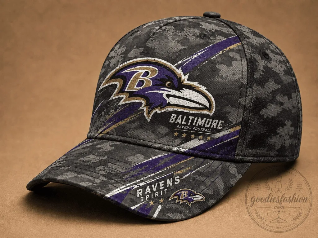 Baltimore Ravens Football Team Vintage Grunge Camo Baseball Cap Hat Baltimore Ravens Football Team Vintage Grunge Camo Baseball Cap Hat
