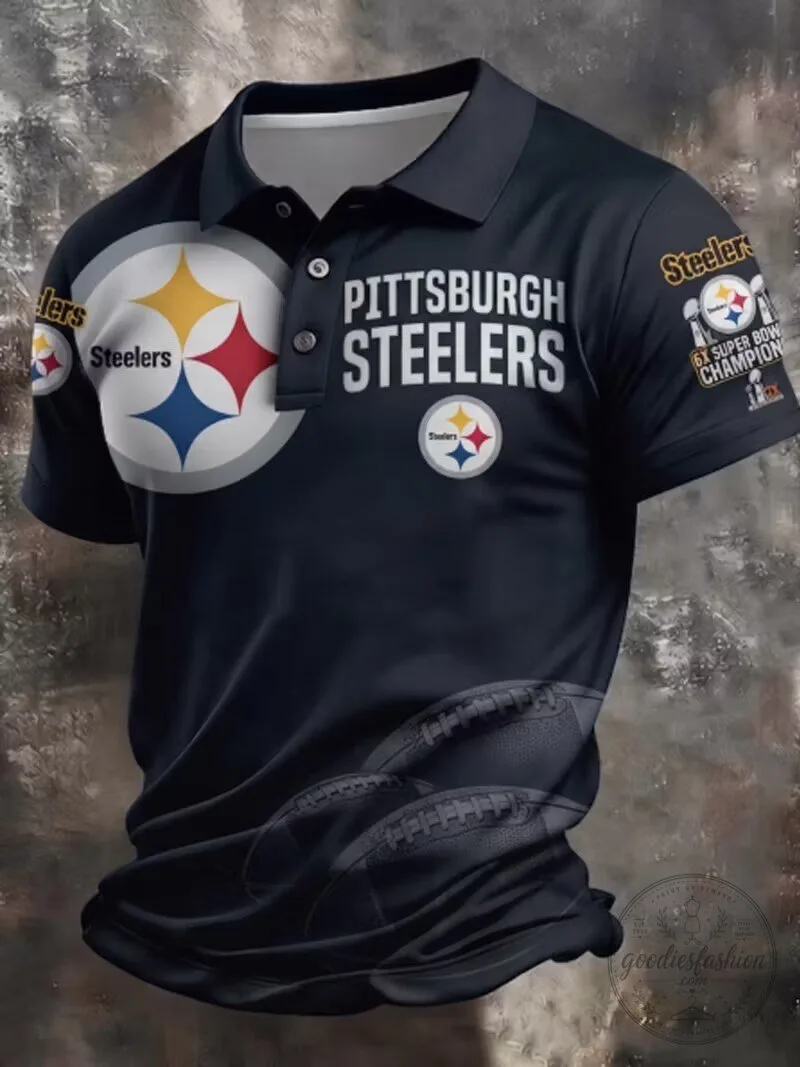 Pittsburgh Steelers NFL Football Team Logo Polo Shirt for Men 5 Pittsburgh Steelers NFL Football Team Logo Polo Shirt for Men