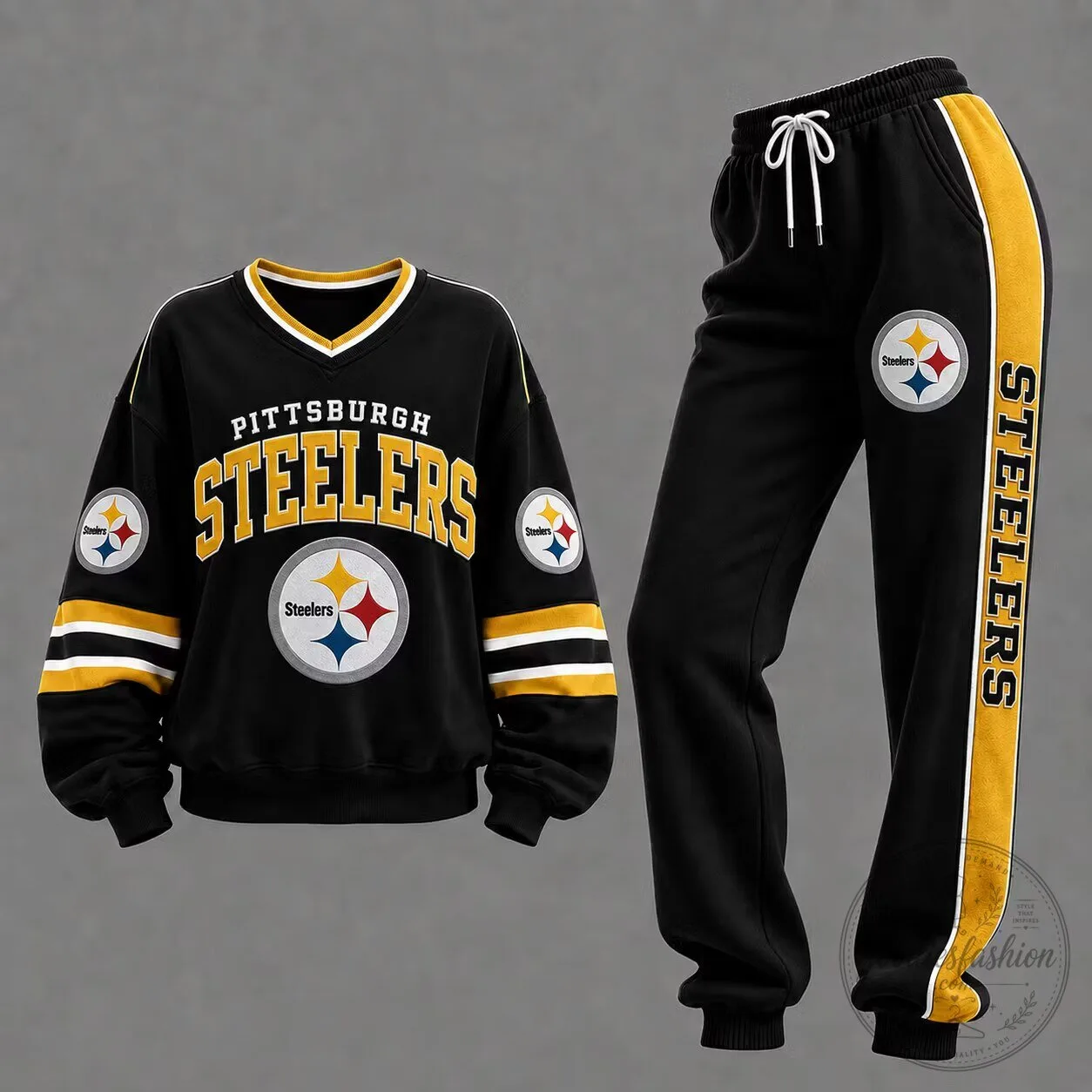 Pittsburgh Steelers Football Team Logo Black and Gold Sweatshirt 2 Pittsburgh Steelers Football Team Logo Black and Gold Sweatshirt