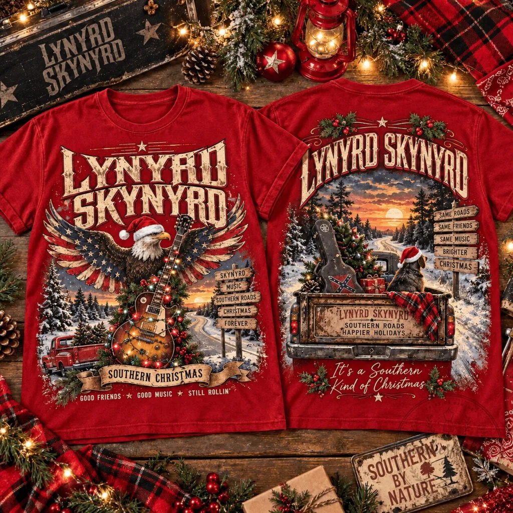 Lynyrd Skynyrd Southern Christmas Eagle Guitar Holiday T-Shirt Lynyrd Skynyrd Southern Christmas Eagle Guitar Holiday T-Shirt