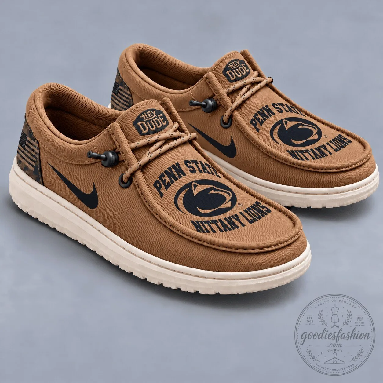 Penn State Nittany Lions NCAA Vintage Military Brown Loafer Shoes 5 Penn State Nittany Lions NCAA Vintage Military Brown Loafer Shoes