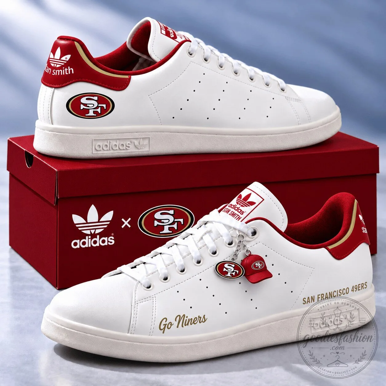 San Francisco 49ers NFL Team Logo Stan Smith Style Low Top Shoes