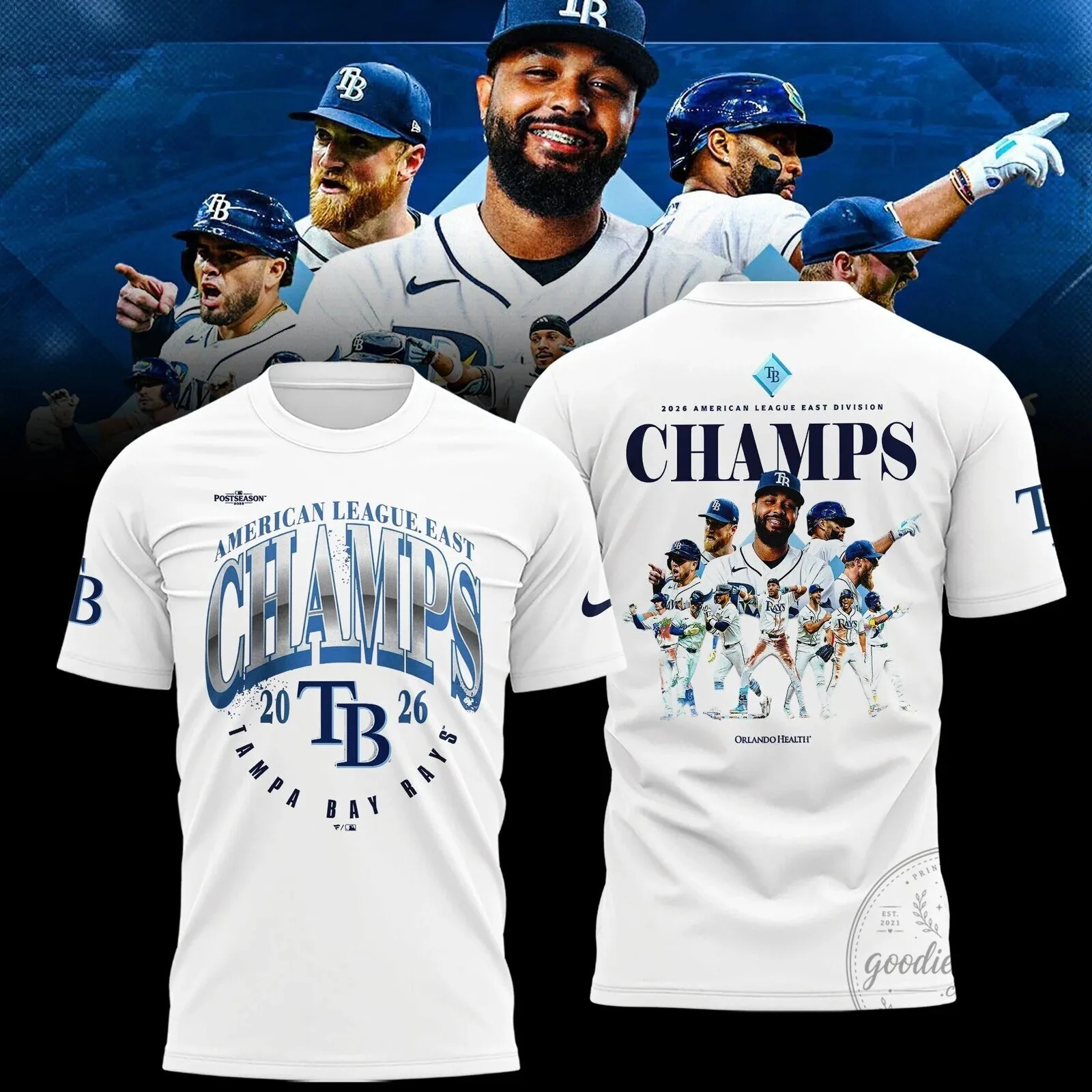 2026 American League East Division Champions Tee - Tampa Bay Rays