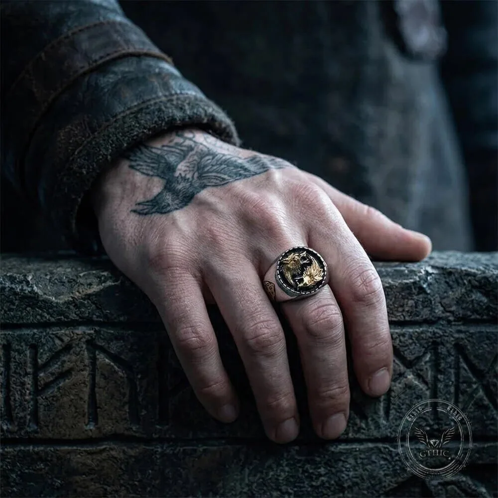 Viking Wolf Fenrir Celtic Knot Stainless Steel Signet Ring for Men 9 Viking Wolf Fenrir Celtic Knot Stainless Steel Signet Ring for Men
