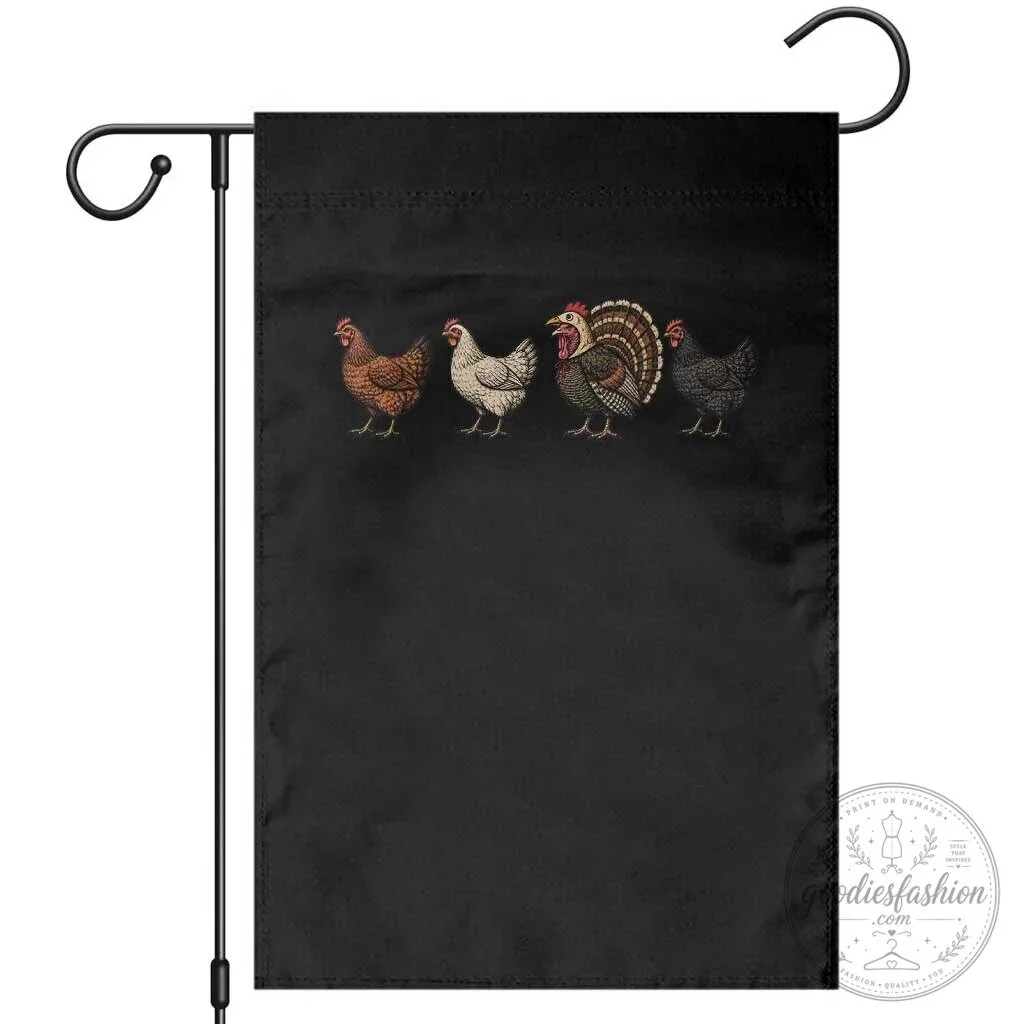 Funny Turkey In Chicken Disguise Thanksgiving Garden Flag Poultry Bird Lover