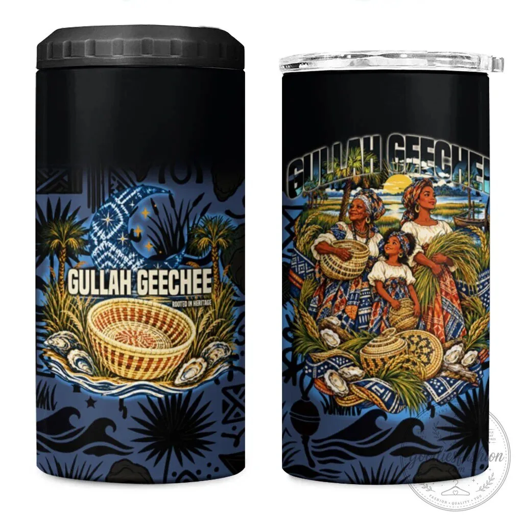 Gullah Geechee African American Sweetgrass Basket Coastal Can Cooler Tumbler 1 Gullah Geechee African American Sweetgrass Basket Coastal Can Cooler Tumbler