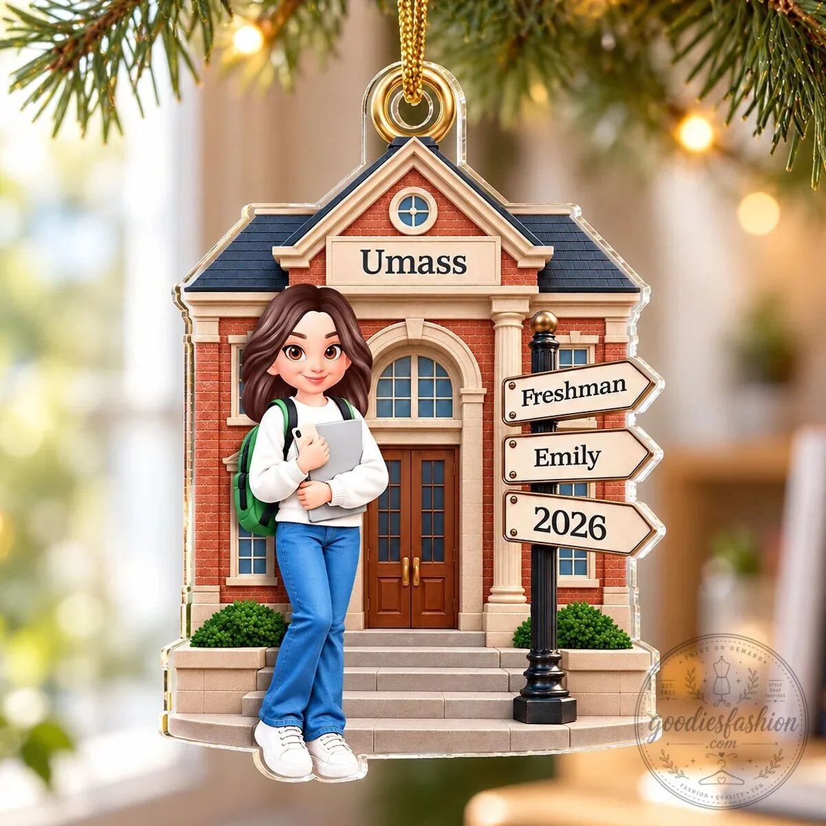 University of Massachusetts Freshman Emily 2026 Personalized Acrylic Ornament