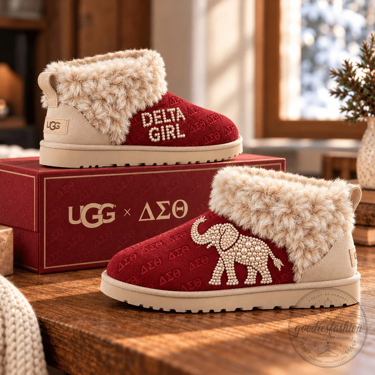 Delta Sigma Theta Sorority Pearl Elephant and Delta Girl UGG Boots