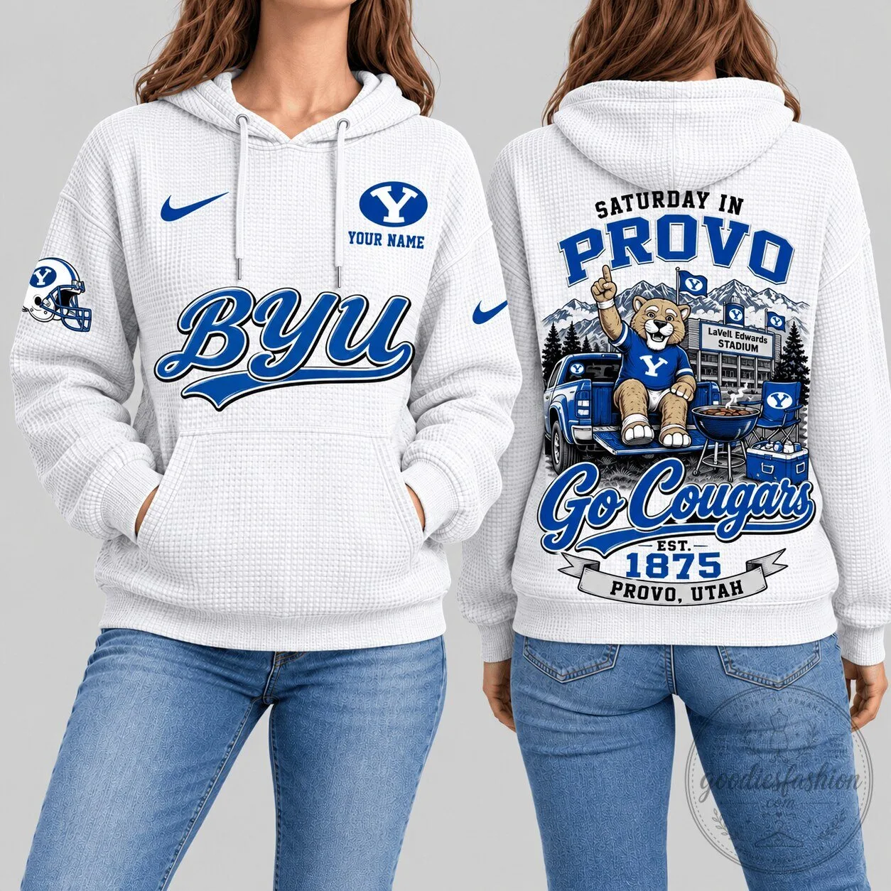 BYU Cougars NCAA Saturday in Provo Gameday Waffle Hoodie