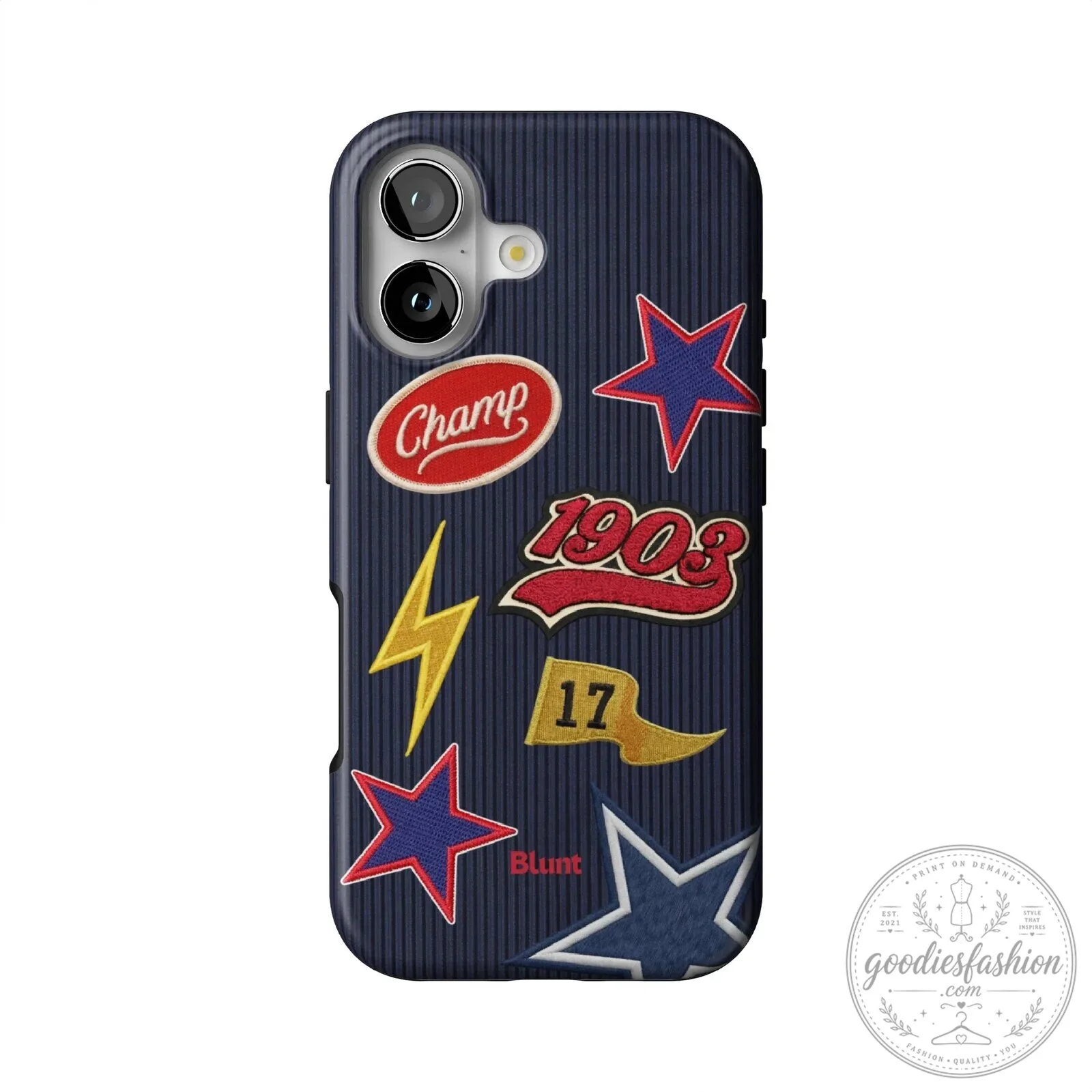 Varsity Club Embroidered Patches Design iPhone Case